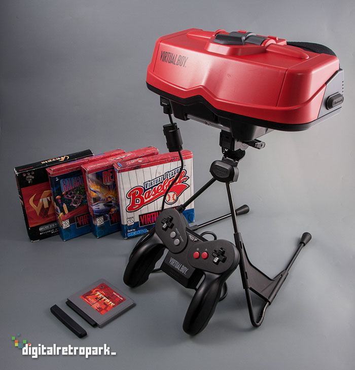Picture of Nintendo's Virtual Boy with games