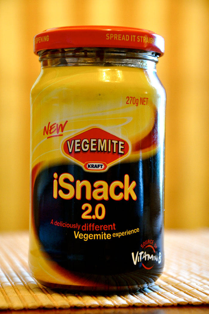 Close up picture of Vegemite Isnack 2.0