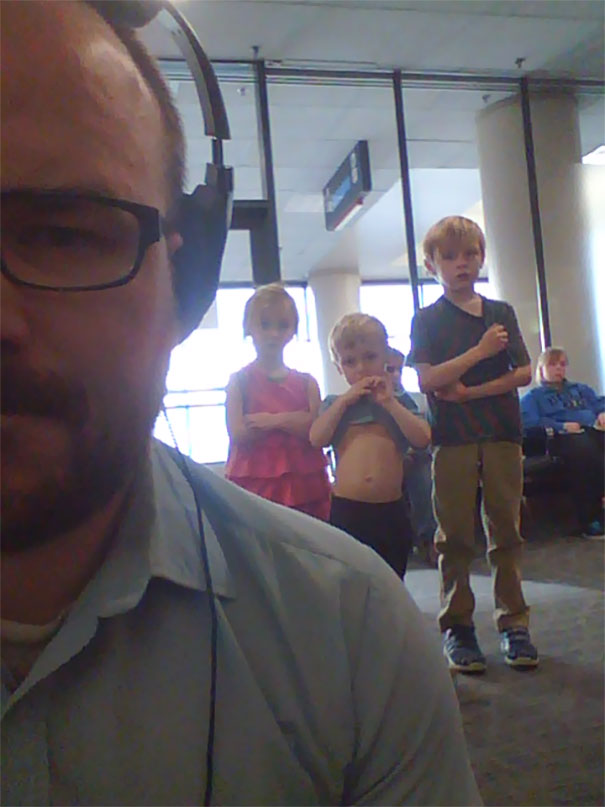 I Was Watching The Avengers On My Laptop At The Airport... This Was Happening Behind Me
