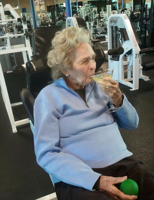 My Dad's Client At The Gym Turned 99 Today. She Is A Badass