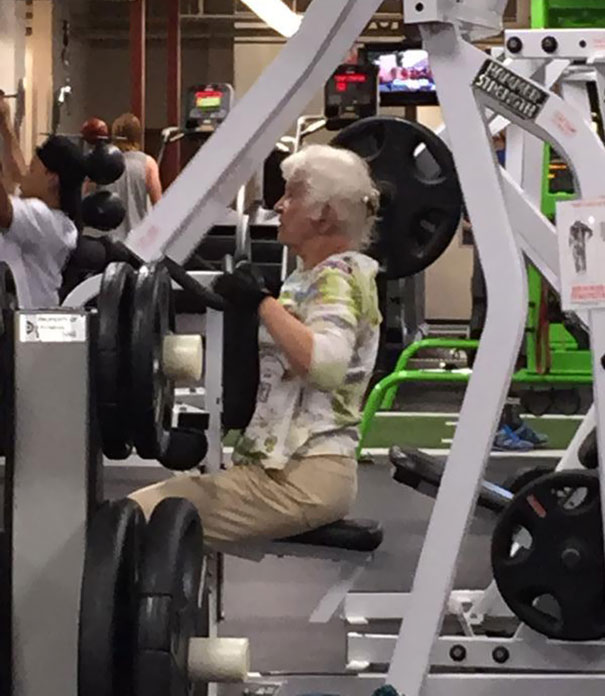 Gym Workout. She Has A Dance Competition Coming Up. Her Partner Is In His 90's And Is "Kind Of Weak". She Wants To Be Strong Enough To Hold Him Up