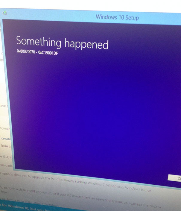 Convinced Tech-Illiterate Friend To Upgrade To Windows 10. Told Him It Was Fool-Proof. When He Asked How He'd Fix It If Something Went Wrong, I Said "Nothing Is Going To Happen". He Sent Me This