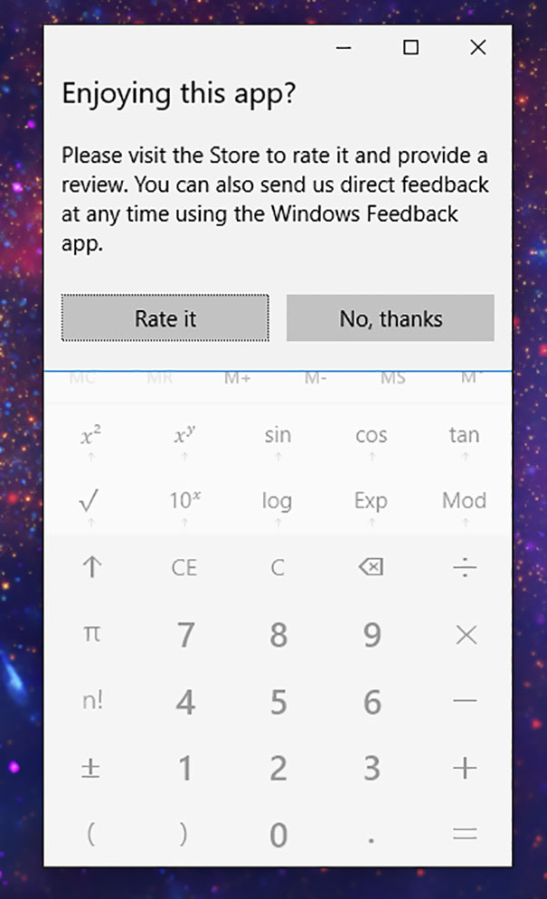 Really Windows 10? The Calculator?