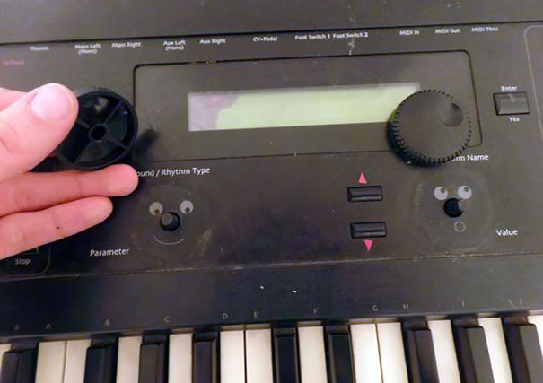 Smiley Faces Under Keyboard Knobs