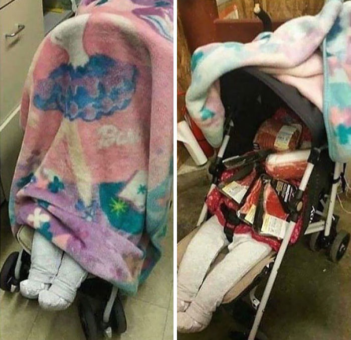 A un empleado del supermercado le pareció sospechoso el carrito de bebé