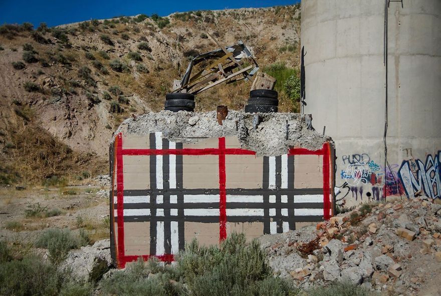 Street Artist Creates ‘Valley Of Secret Values’ By Transforming Crumbling Concrete Structures Into Designer Bags