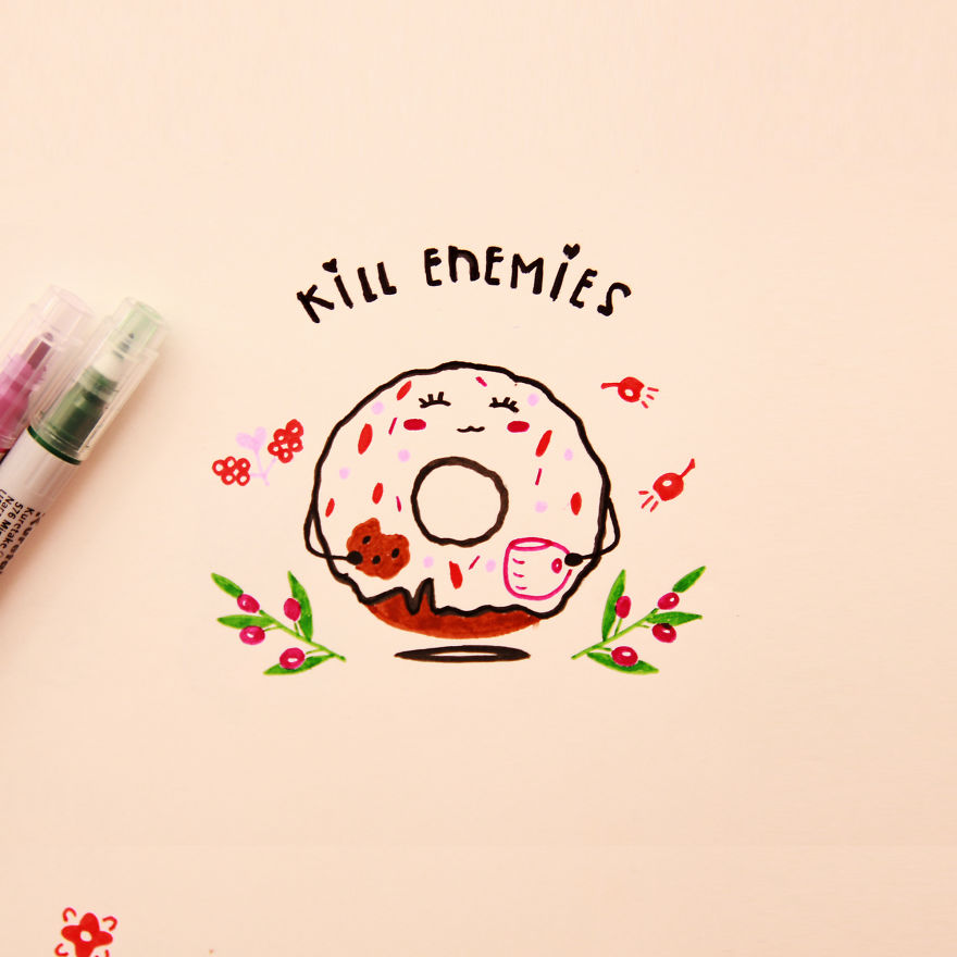 Artist Illustrates Cute But Psycho Things That You Should See