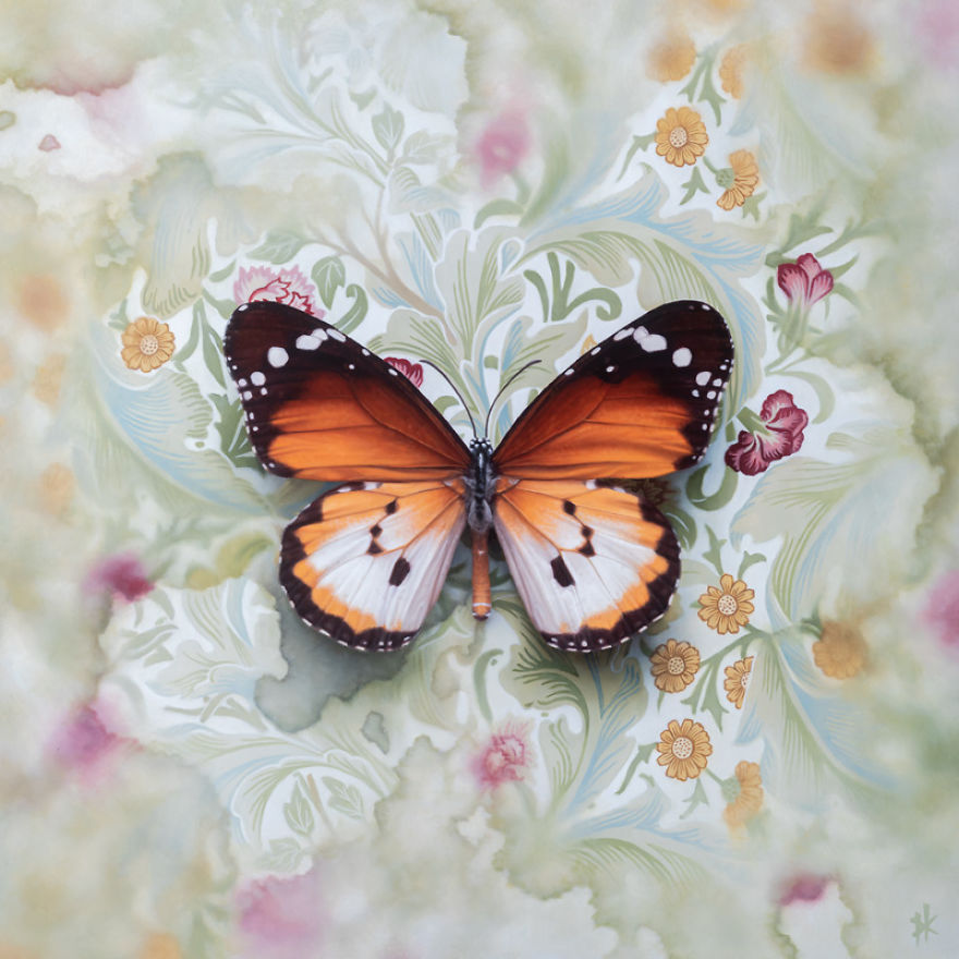 Hyperrealistic Paintings Of Butterflies And Dragonflies