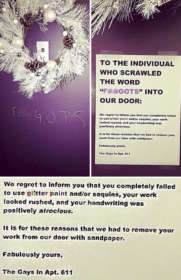 Someone Scratched A Gay Slur Into My Buddy And His Boyfriends Door, Their Response Is Priceless
