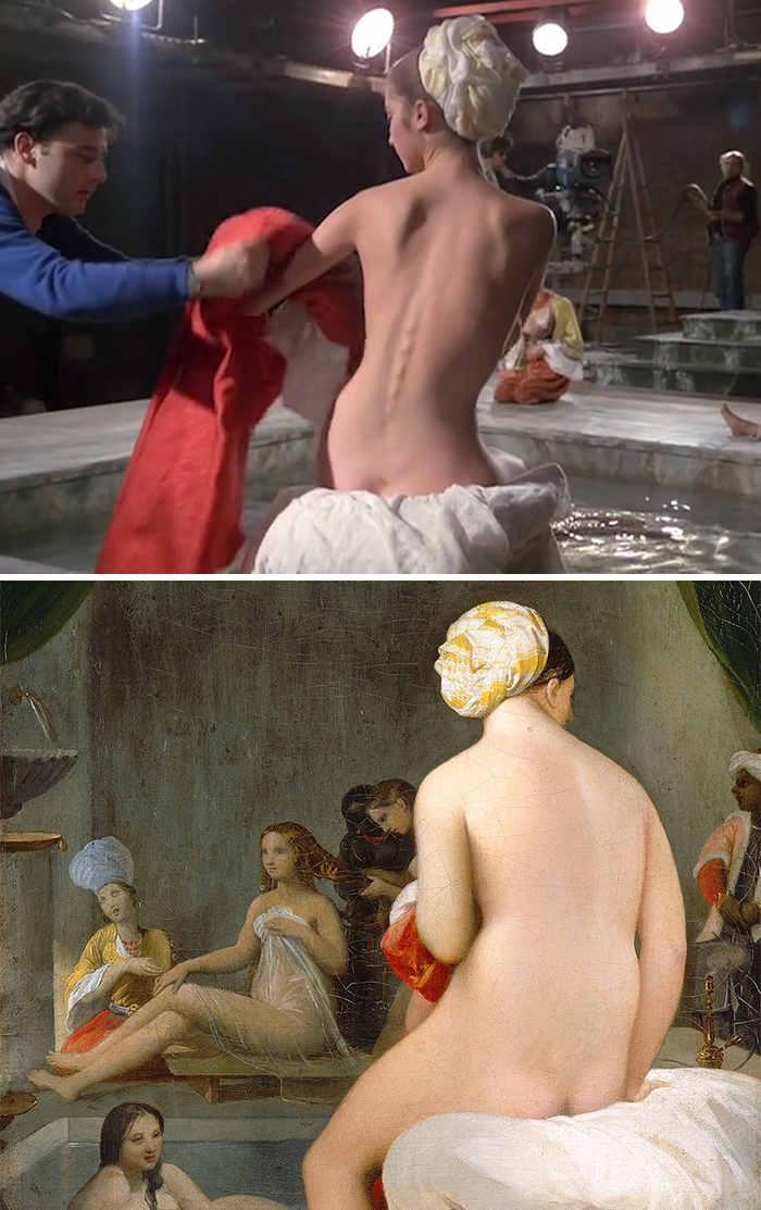 Movie: Passion (1982) vs. Painting: La petite baigneuse – Intérieur de harem (1838)