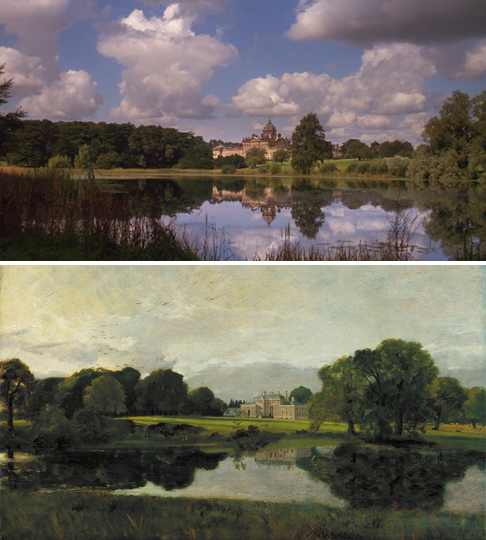 Movie: Barry London (1975) vs. Painting: Malvern Hall, Warwickshire (1809)