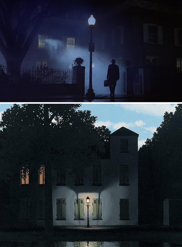 Movie: The Exorcist (1973) vs. Painting: L’Empire Des Lumières (1954)