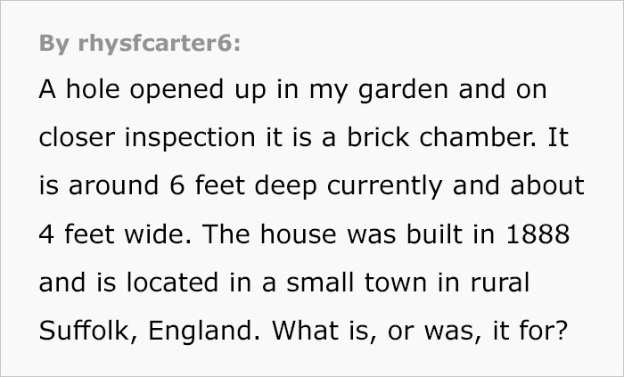 Guy Asks The Internet To Help Identify A Hole That Appeared In His Garden, Probably Wishes He Didn't