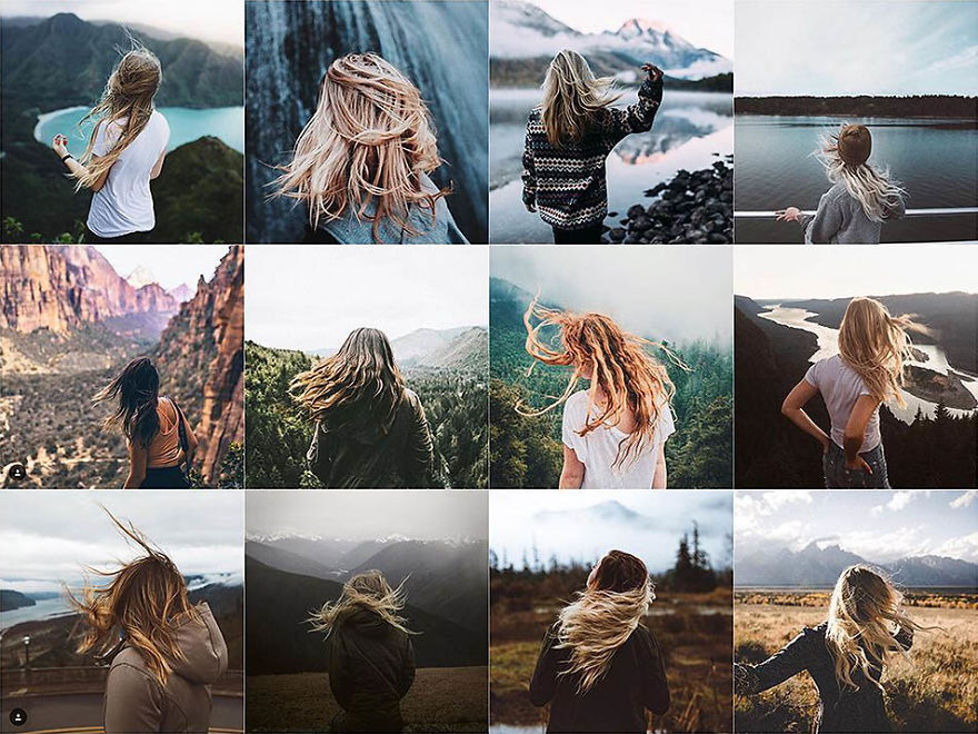 Windy Hair In Front Of Landscape