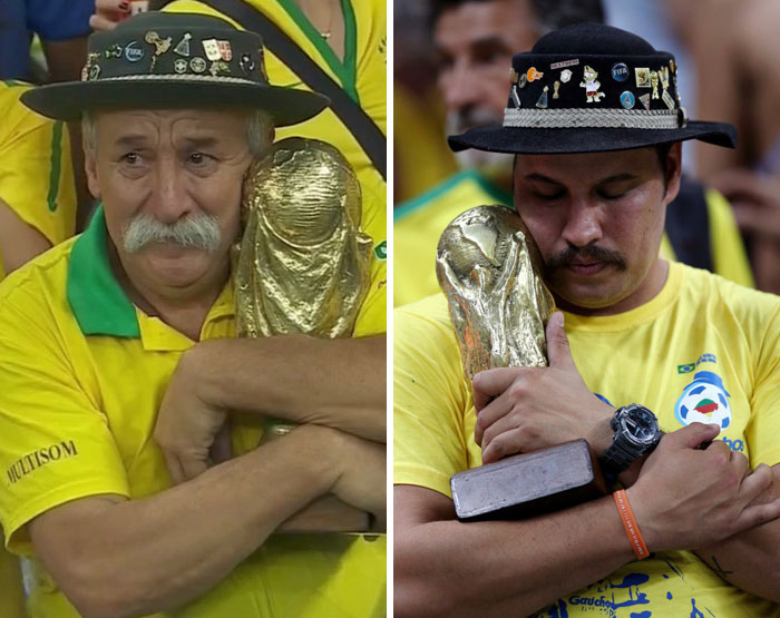 The Man On The Left, Clovis Acosta Fernandes, Went To 7 World Cups, And Died In 2015. His Kids Carried On His Legacy This Year