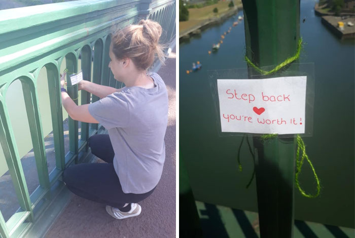 Esta adolescente escribió 40 notas en los barrotes de un puente para ofrecer apoyo a personas con crisis de salud mental. La policía afirma que ya ha salvado 6 vidas por lo menos