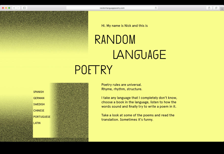 Random Language Poetry Project By Nick Arzhantsev Random Language Poetry Project By Nick Arzhantsev