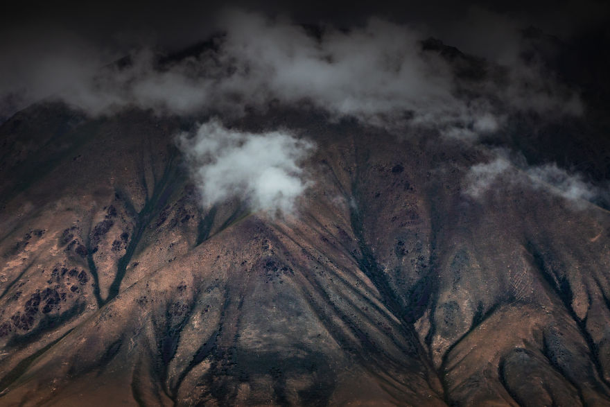 A Textured Detail Of Mountain That Looks Like It’s From Another Planet
