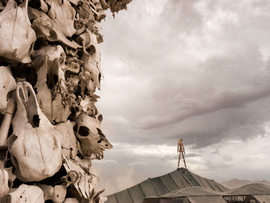 The Man, With Bone Tree By Dana Albany In Foreground, 2007 - Photo By Philip Volkers