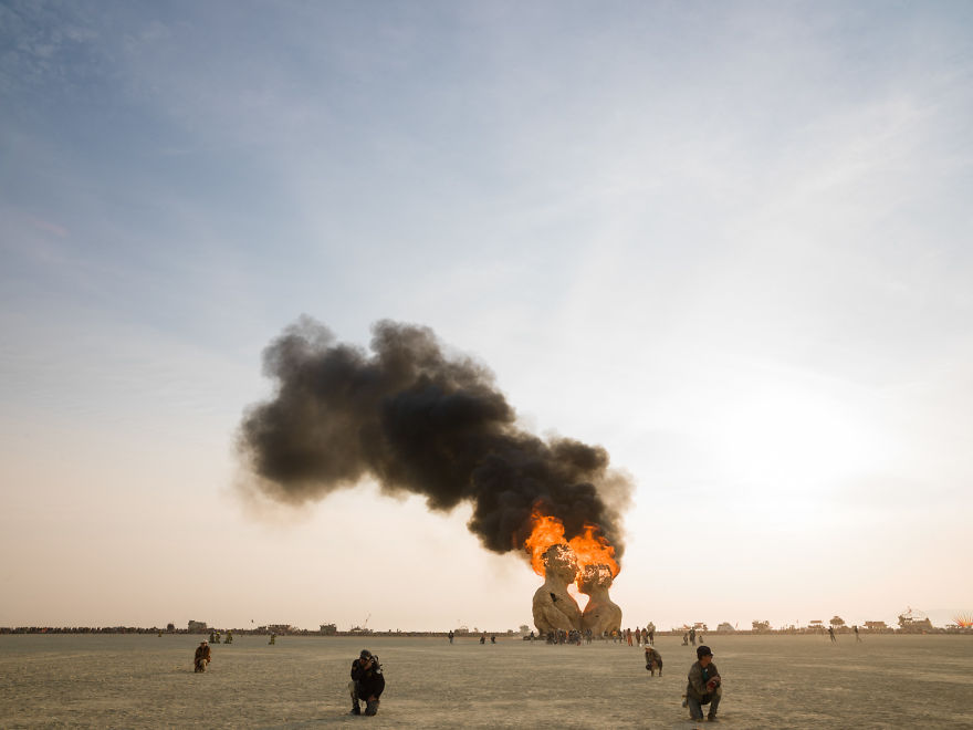 Embrace Burning At Sunrise, 2014 - Photo By Philip Volkers