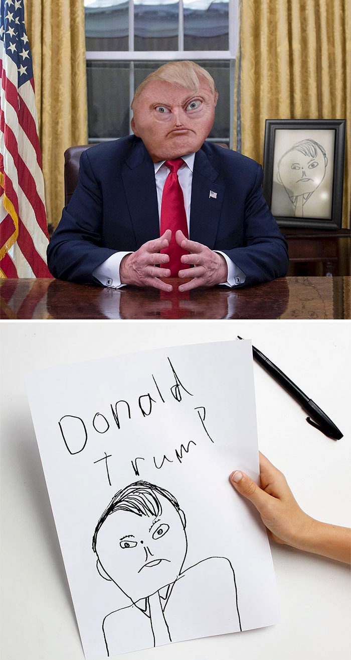 Kid's Drawing Of Donald Trump