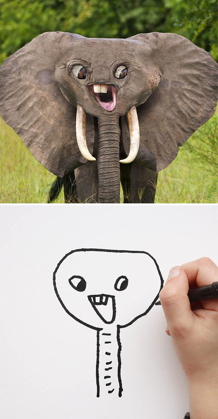 Kid's Drawing Of An Elephant