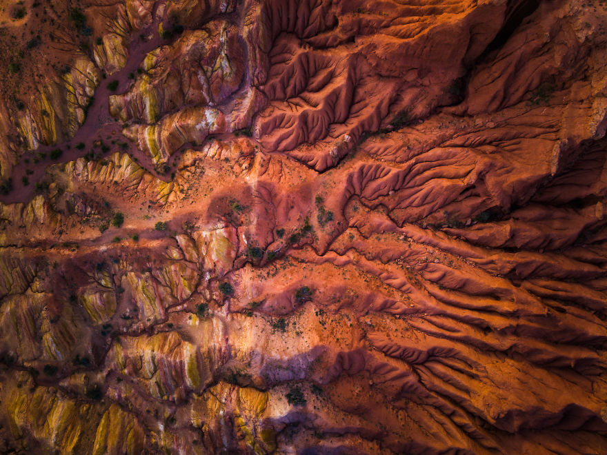 A Top Down View From The Patterns Of Skazka Canyon