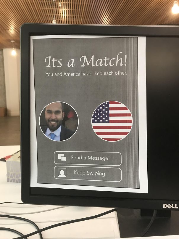 One Of My Coworkers Is Getting His Citizenship Today, So We Left Him A Surprise For When He Gets Back
