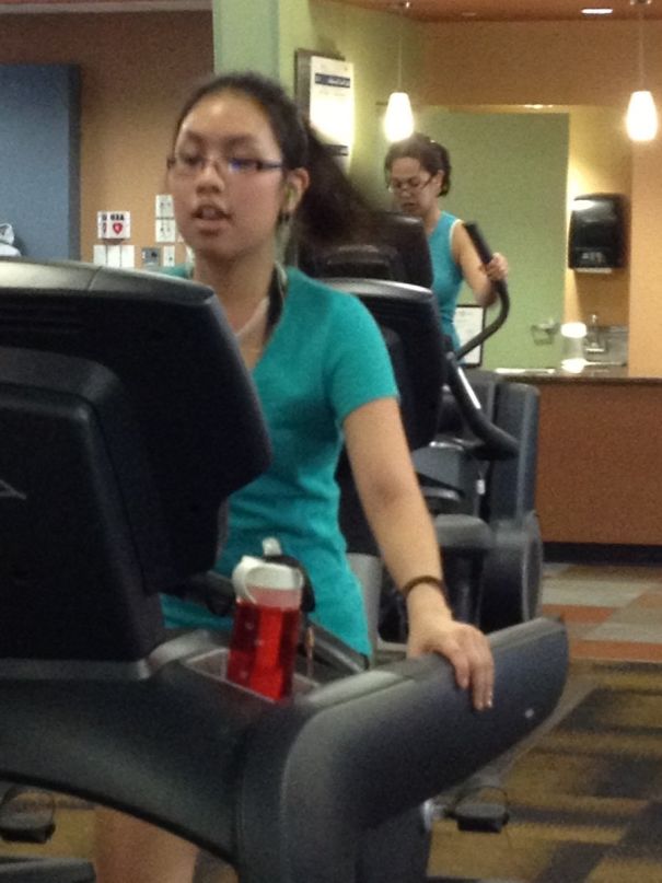Was Working Out With Girlfriend And I Saw Something Familiar Behind Her