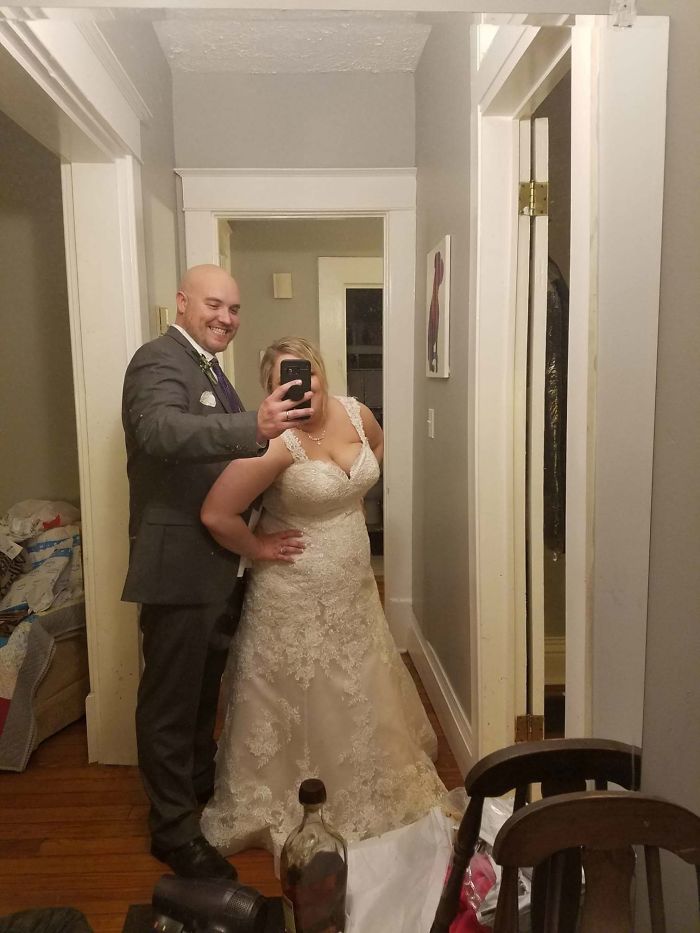 Asked My Husband To Take A Picture Of Us On Our Wedding Night. This Was His Only Picture