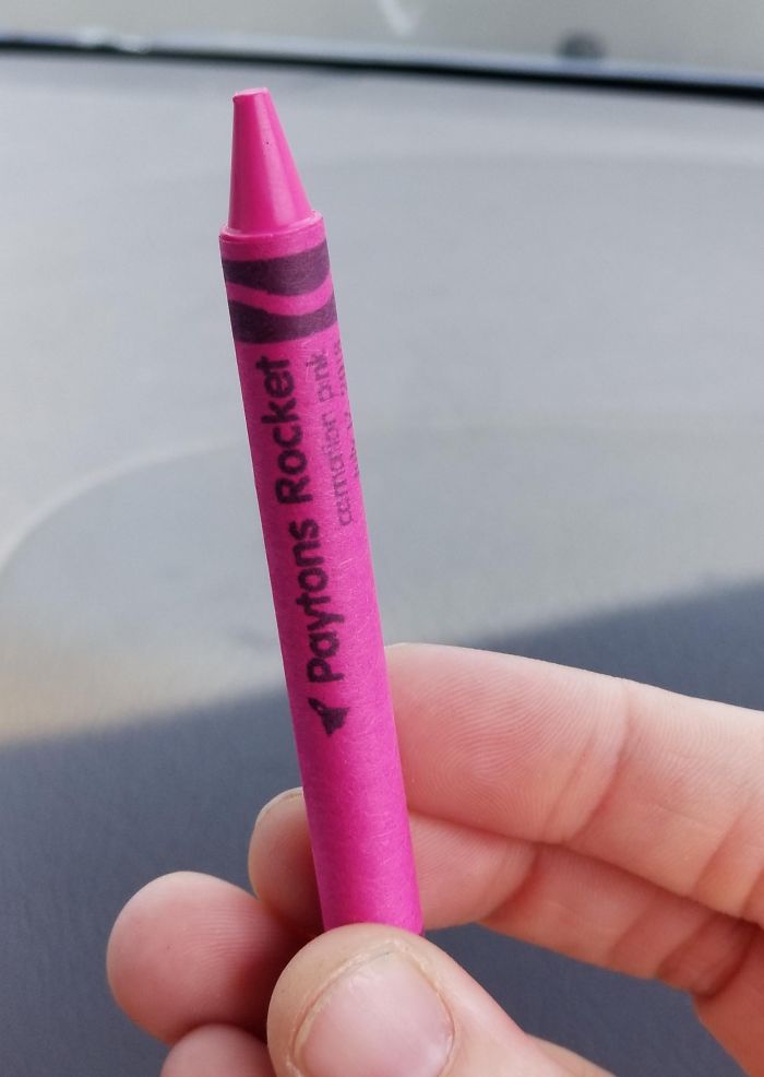 My Husband Is Real Mature. Couldn't Leave The Crayola Experience Without Naming His Own Color. Payton Is My Moms Dog That Will Hump Literally Anything