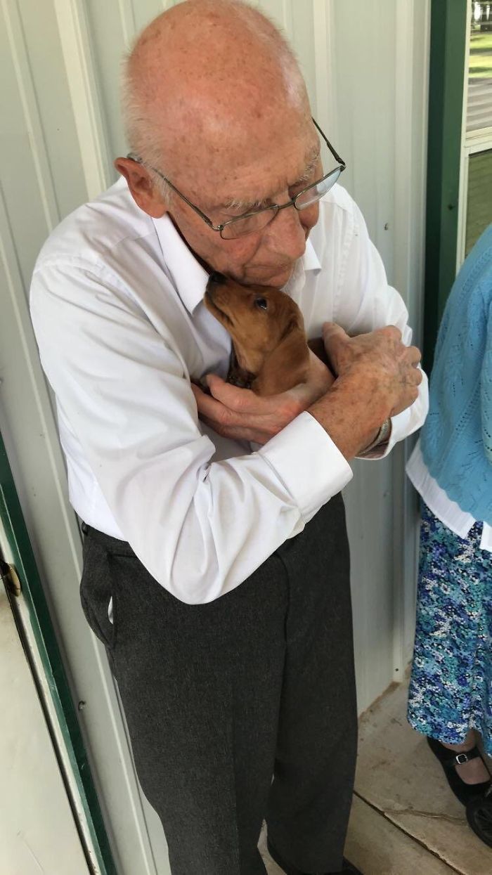 I Took The New Pup To The Nursing Home Next Door. They Instantly Became Best Friends