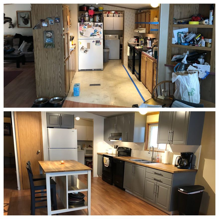 My Dad Worked 3+ Jobs 7 Days A Week To Support Us, He Gave Up Everything For My Brother And I And He Has Had A Rough Last Few Years After My Mother Left Him For His Best Friend. My Husband And I Decided To Renovate His House Ourselves And Finally Just Finished With The Final Room, His Kitchen.