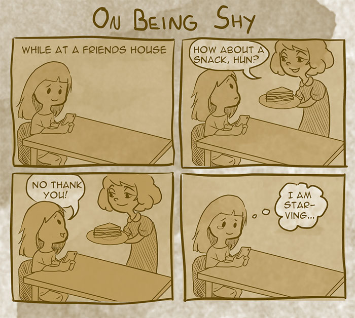 I’m An Incredibly Shy Person So I Made These 8 Comics To Show What It’s Like