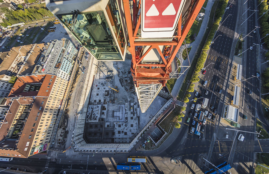 Hungarian Photographer Takes Breathtaking Bird&rsquo;s Eye View Photos From A 90-Meter Tower Crane
