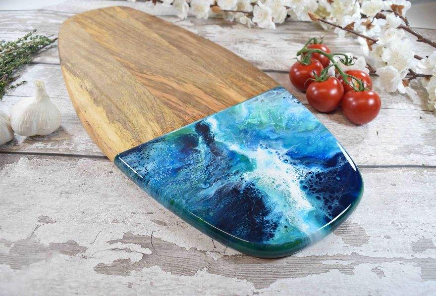 I Decorate Chopping Boards With Resin Art Inspired By Seascapes And Landscapes