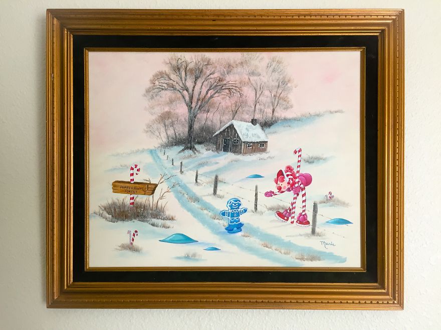 I Take Unwanted Thrift Store Art And Add A Touch Of Whimsy And Pop Culture