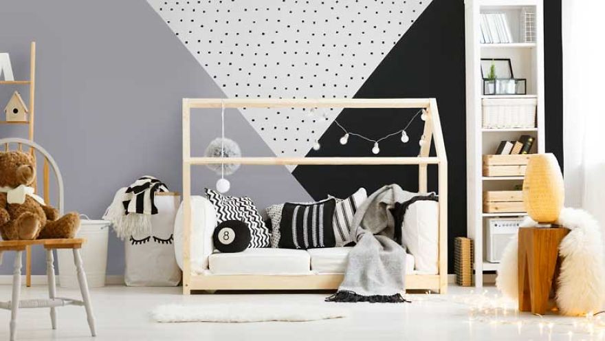 Have The Coolest Kid On The Block With This Geometric Stenciled Nursery