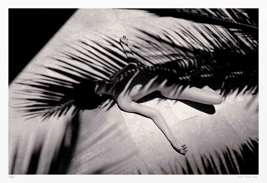 I Photograph Nude Figures In Palm Shadows To Make Black-And-White Limited Edition Photographs (Nsfw)