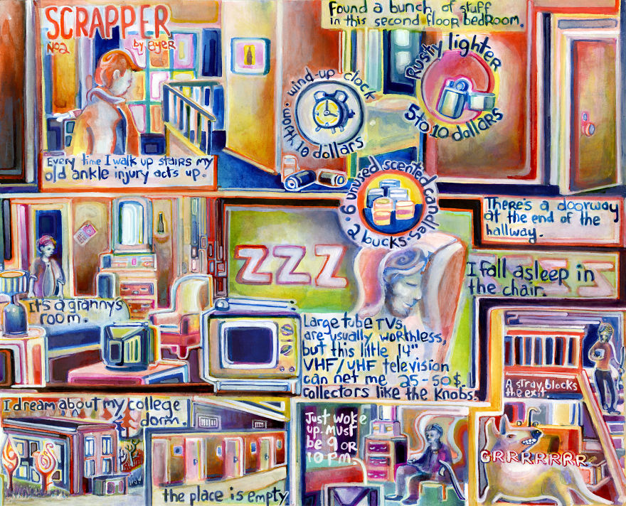 I've Been Painting A Comic About A Hermit Who Survives Off What He Finds In Abandoned Buildings. It's Called "Scrapper"