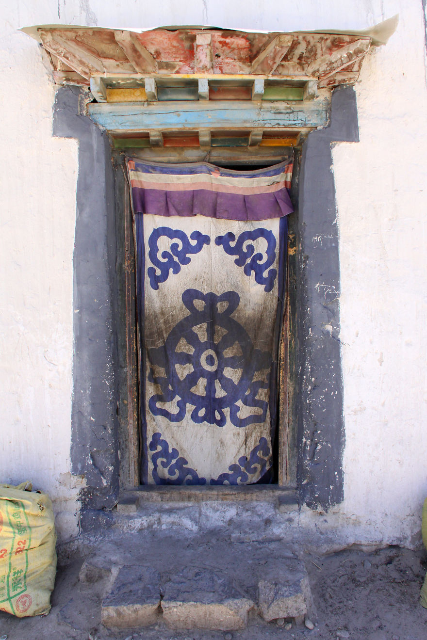 Entrance To A House In The Village Of Nyalam, Tibet, More Than 3500 Meters Above Sea Level And Close To The Nepalese Border
