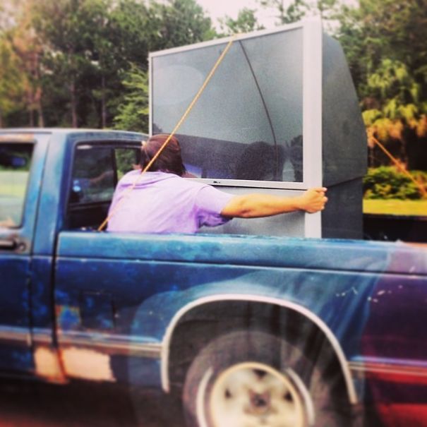 Hey Don't Worry About Securing That Giant TV With A Big Rope Because, I Got This!