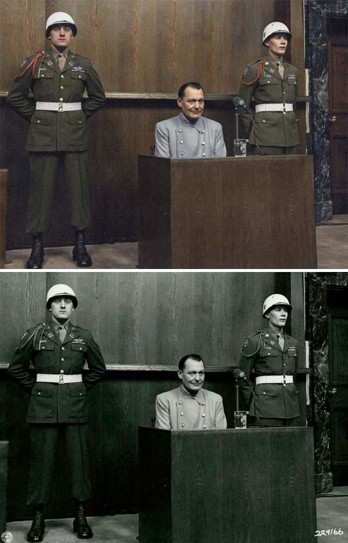 Hermann Göring Sits In The Dock At The Nuremberg Trial, 1946