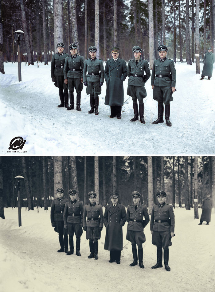 Hitler With Some Of His SS-Begleitkommando Guards At The Wolf’s Lair In East Prussia