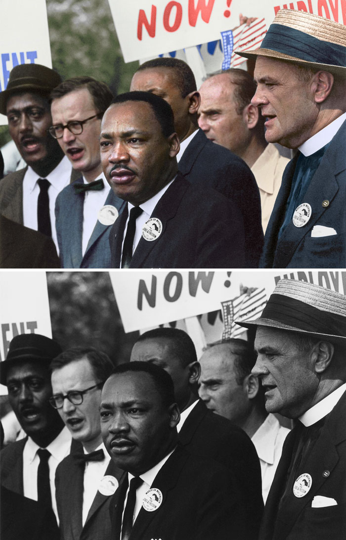 Civil Rights March On Washington, D. C. With Dr. Martin Luther King, Jr. And Mathew Ahmann In A Crowd