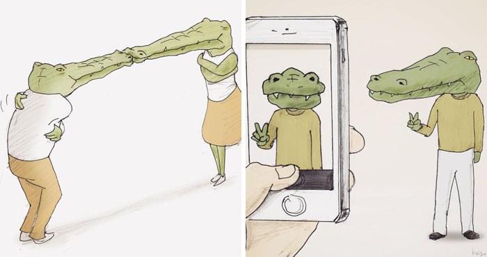 41 alltägliche Kroko Probleme mit Witz illustriert vom Japanischen Künstler Keigo