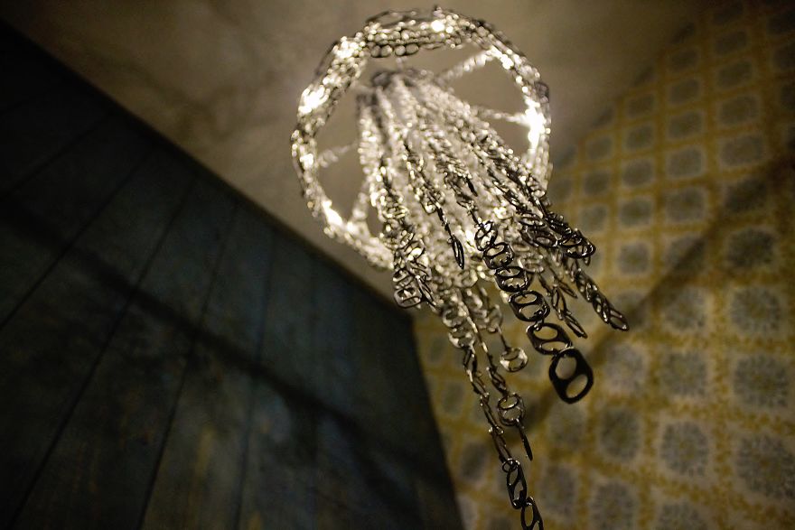 I Made A Chandelier From Hundreds Of Soda Can Tabs