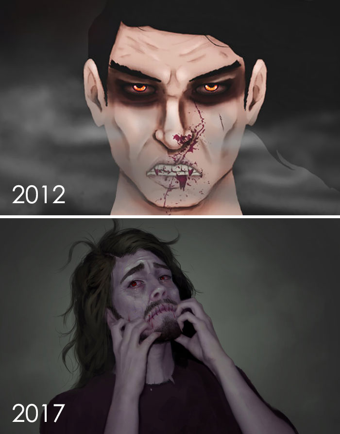 I Painted This Vampire For Drawtober, It Reminded Me Of Something I'd Painted A While Back