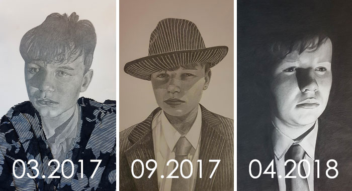 A Year Of Progress In Portrait Drawing