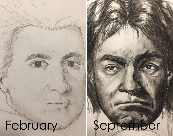 247 Days Of Practice. Still Struggling With Adding Correct Values/Shading And Hair. Helpful Feedback Would Be Greatly Appreciated
